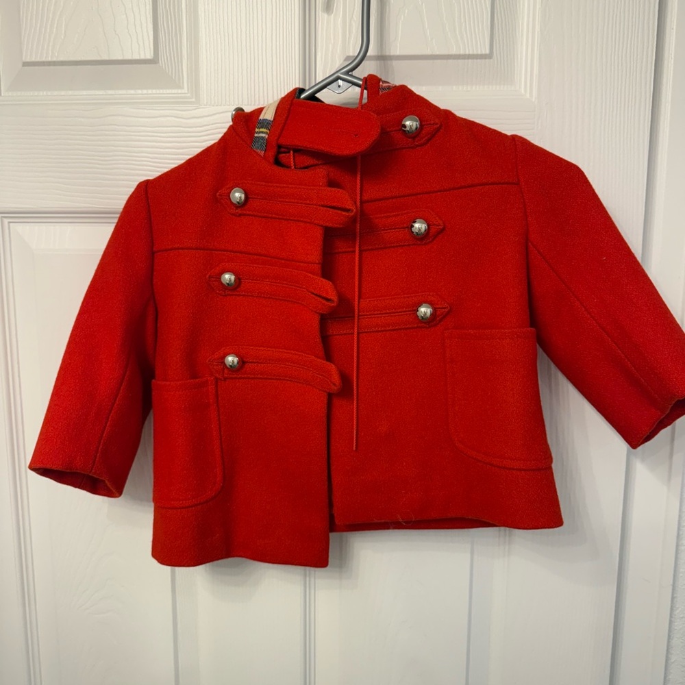 Stylish Wool Red Kids Jacket | Size 2 | Dry cleaned